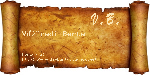 Váradi Berta névjegykártya